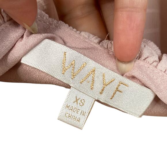 Wayf Elise Pink Stripe Ruffle Cold Shoulder Wrap Dress SZ XS - Picture 9 of 10